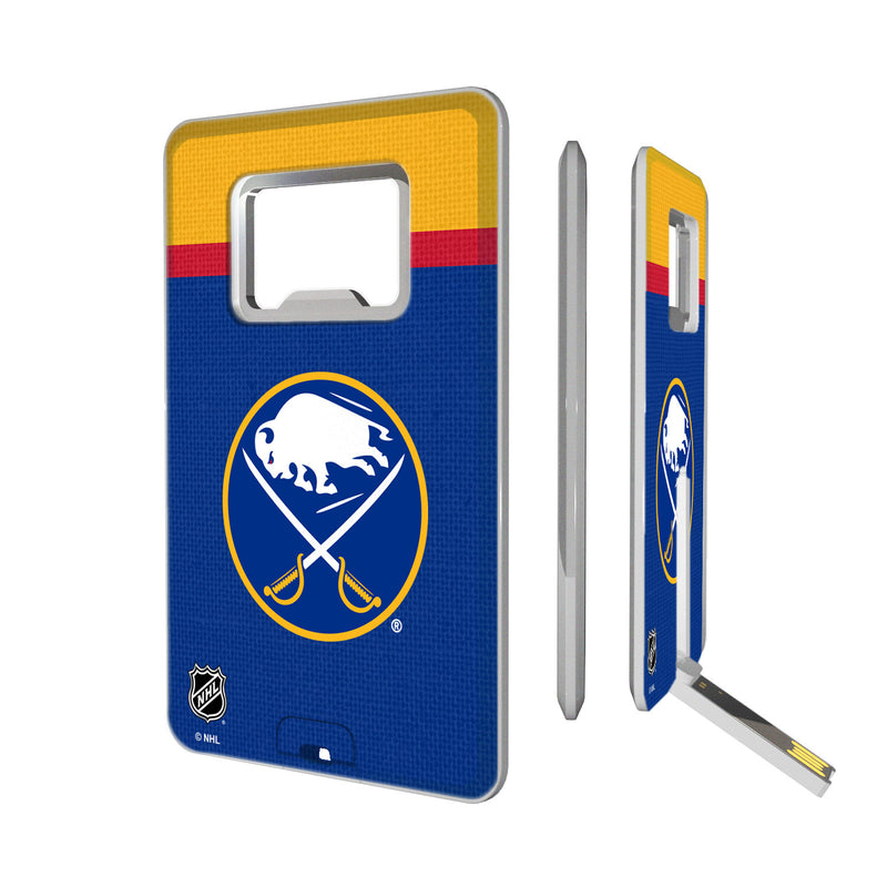 Buffalo Sabres Stripe Credit Card USB Drive with Bottle Opener 32GB