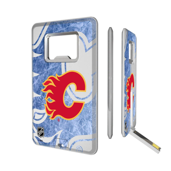 Calgary Flames Ice Tilt Credit Card USB Drive with Bottle Opener 32GB