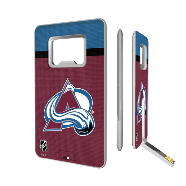 Colorado Avalanche Stripe Credit Card USB Drive with Bottle Opener 32GB
