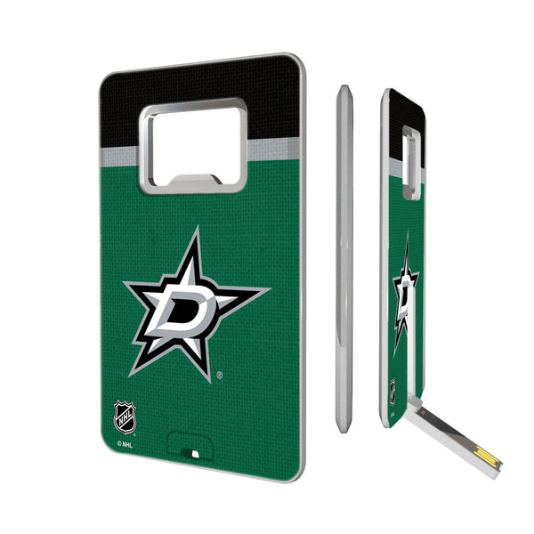 Dallas Stars Stripe Credit Card USB Drive with Bottle Opener 32GB