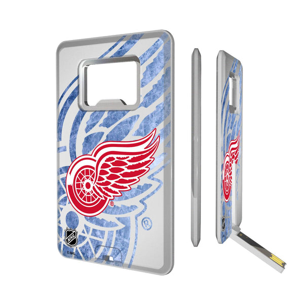 Detroit Red Wings Ice Tilt Credit Card USB Drive with Bottle Opener 32GB