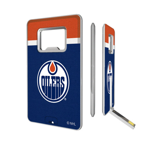 Edmonton Oilers Stripe Credit Card USB Drive with Bottle Opener 32GB