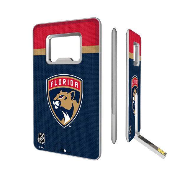 Florida Panthers Stripe Credit Card USB Drive with Bottle Opener 32GB