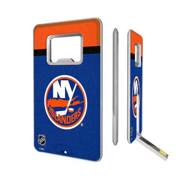 New York Islanders Stripe Credit Card USB Drive with Bottle Opener 32GB