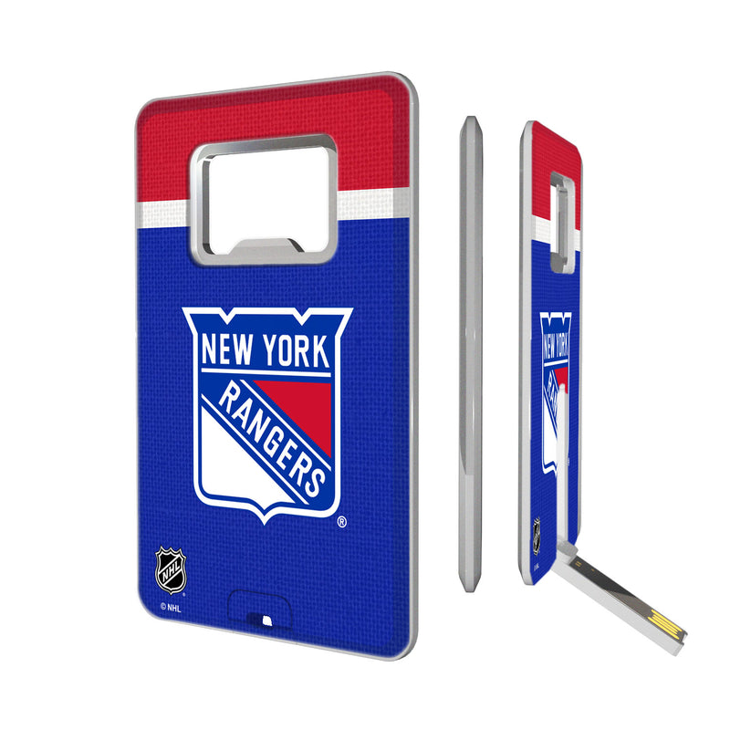 New York Rangers Stripe Credit Card USB Drive with Bottle Opener 32GB