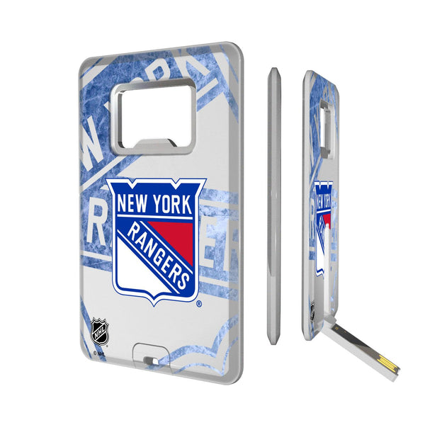 New York Rangers Ice Tilt Credit Card USB Drive with Bottle Opener 32GB