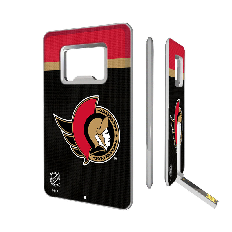 Ottawa Senators Stripe Credit Card USB Drive with Bottle Opener 32GB