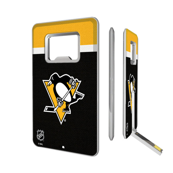 Pittsburgh Penguins Stripe Credit Card USB Drive with Bottle Opener 32GB