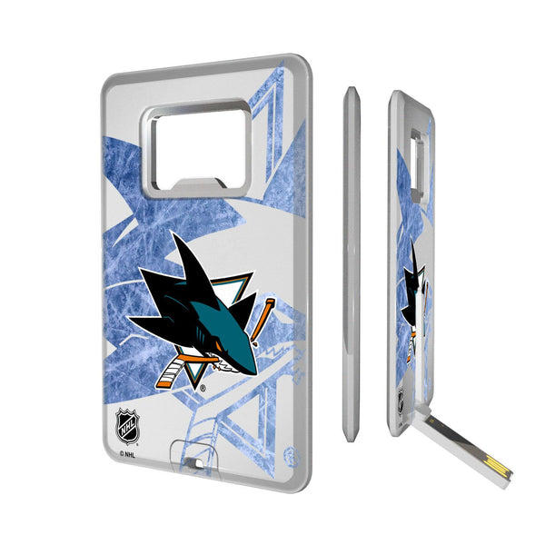 San Jose Sharks Ice Tilt Credit Card USB Drive with Bottle Opener 32GB