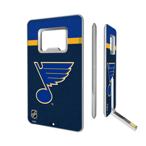 St. Louis Blues Stripe Credit Card USB Drive with Bottle Opener 32GB