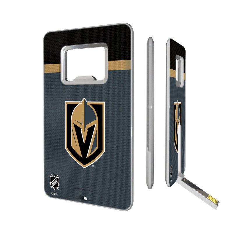 Vegas Golden Knights Stripe Credit Card USB Drive with Bottle Opener 32GB