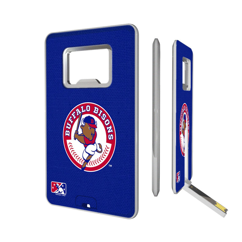Buffalo Bisons Solid Credit Card USB Drive with Bottle Opener 32GB