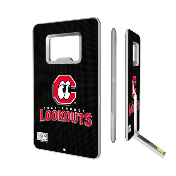 Chattanooga Lookouts Solid Credit Card USB Drive with Bottle Opener 32GB