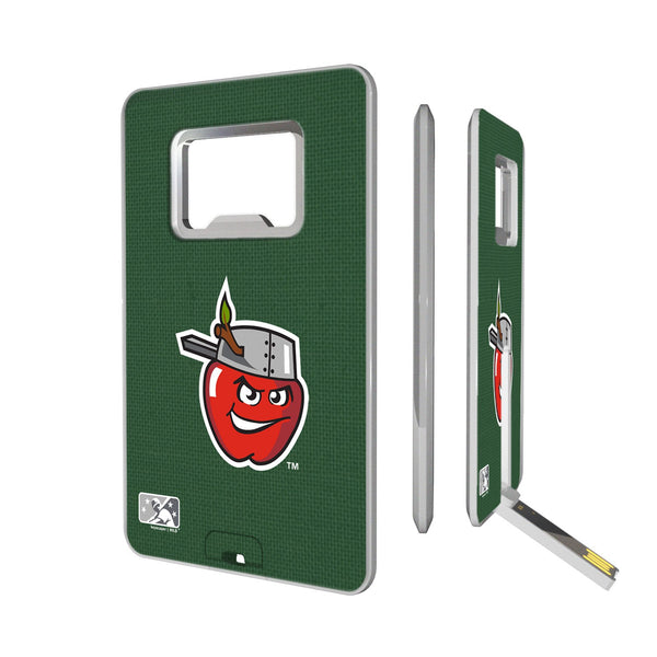 Fort Wayne TinCaps Solid Credit Card USB Drive with Bottle Opener 16GB