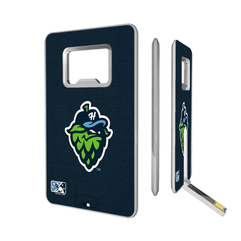 Hillsboro Hops Solid Credit Card USB Drive with Bottle Opener 16GB