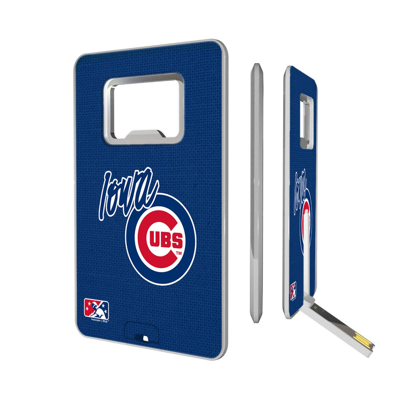 Iowa Cubs Solid Credit Card USB Drive with Bottle Opener 32GB