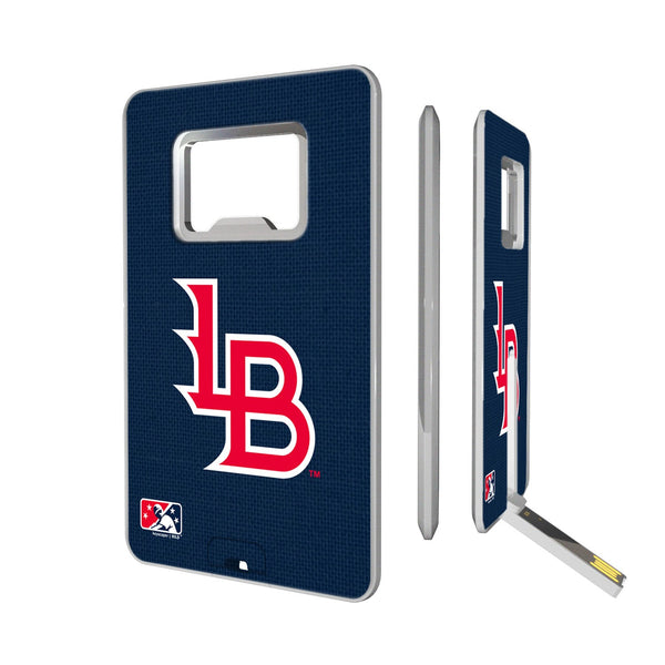 Louisville Bats Solid Credit Card USB Drive with Bottle Opener 16GB