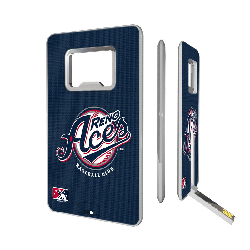 Reno Aces Solid Credit Card USB Drive with Bottle Opener 32GB