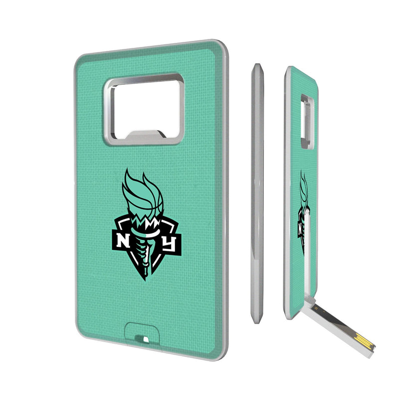 New York Liberty Solid Credit Card USB Drive with Bottle Opener 32GB