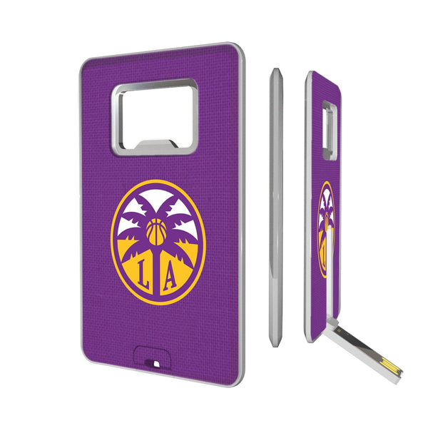 Los Angeles Sparks Solid Credit Card USB Drive with Bottle Opener 32GB