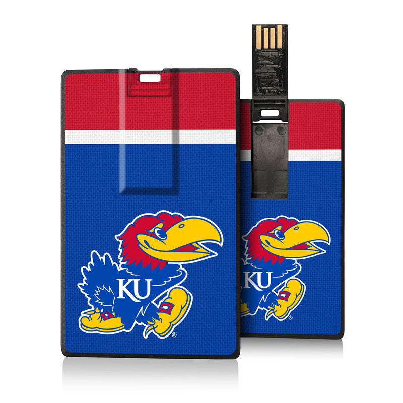 Kansas Jayhawks Stripe Credit Card USB Drive 32GB