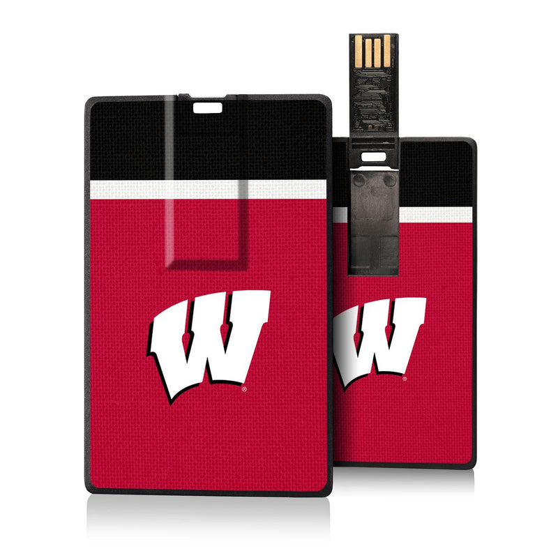 Wisconsin Badgers Stripe Credit Card USB Drive 32GB