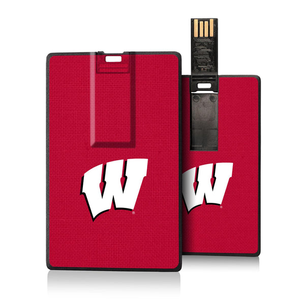 Wisconsin Badgers Solid Credit Card USB Drive 32GB