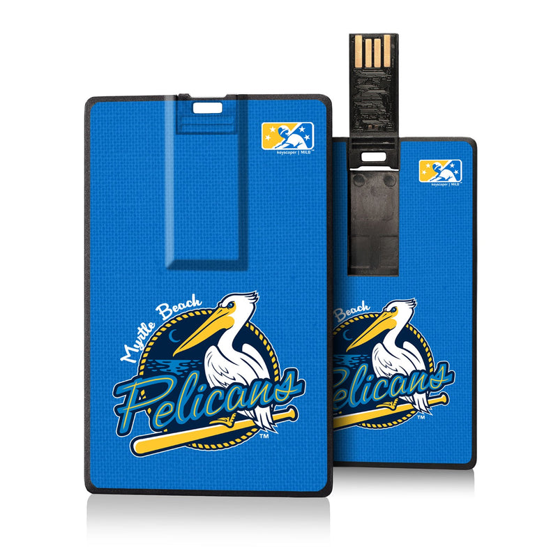 Myrtle Beach Pelicans Solid Credit Card USB Drive 16GB