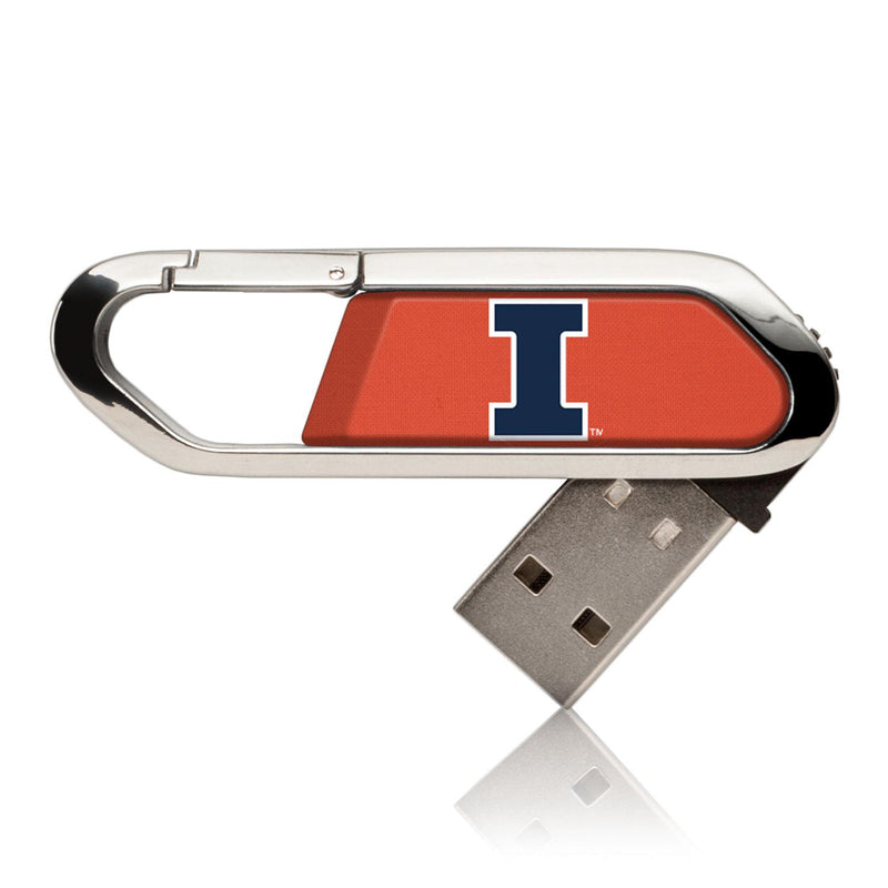 Illinois Fighting Illini Solid USB 32GB Clip Style Flash Drive