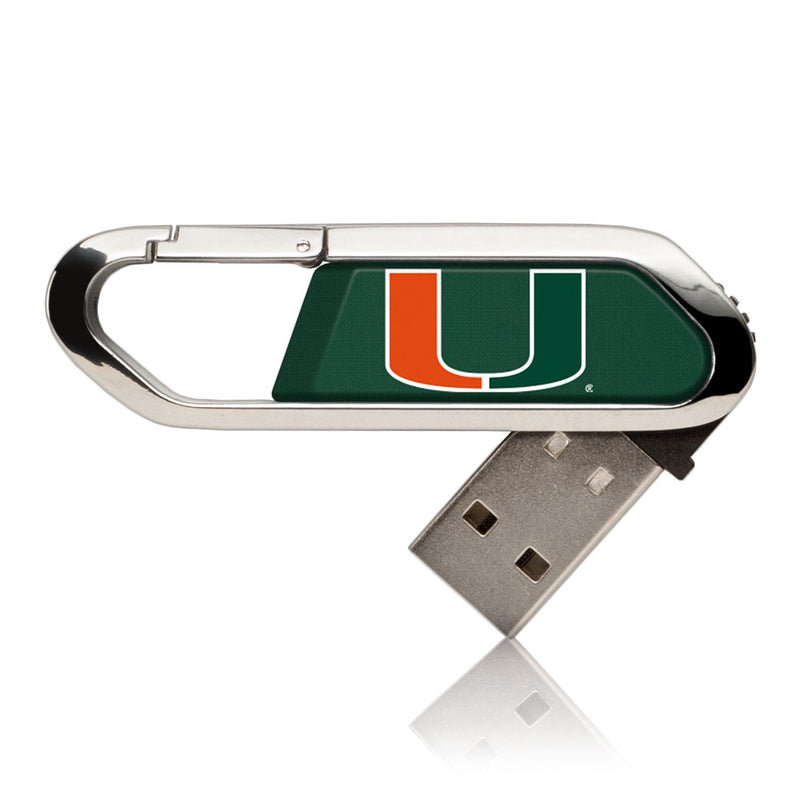 Miami Hurricanes Solid USB 32GB Clip Style Flash Drive