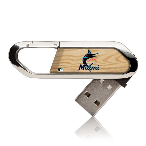 Miami Marlins Wood Bat USB 32GB Clip Style Flash Drive