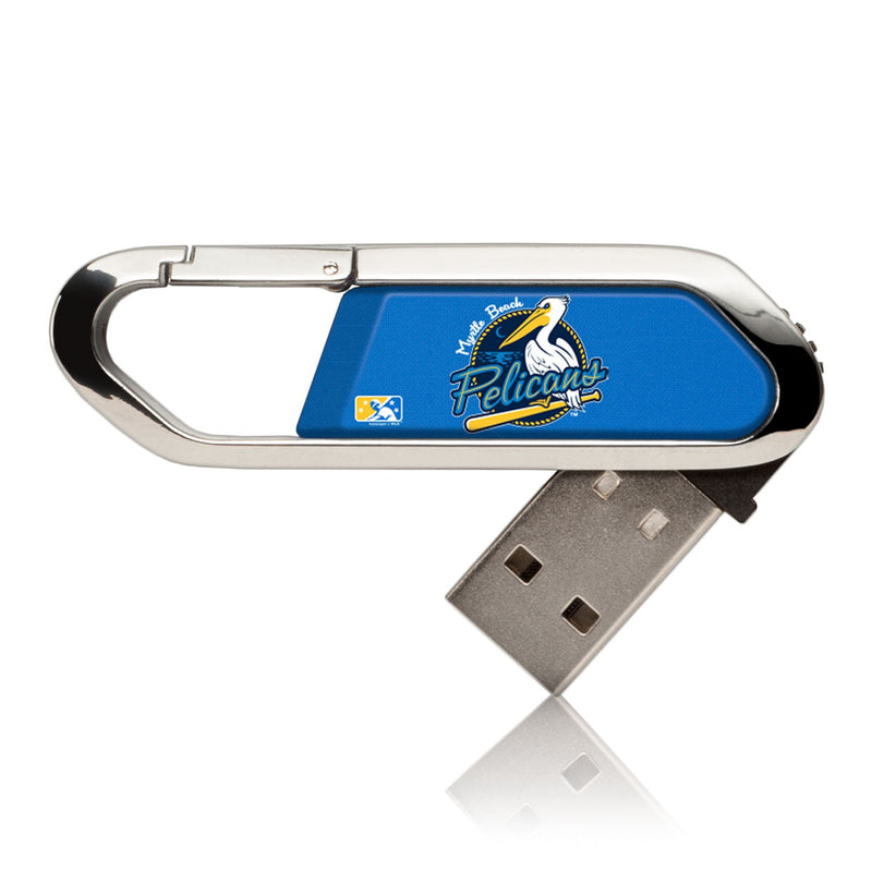 Myrtle Beach Pelicans Solid USB 32GB Clip Style Flash Drive
